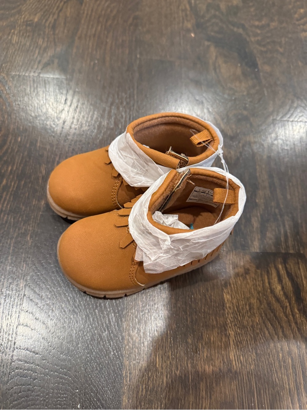 Carter Toddler Fringe Ankle Boots in Tan for Walker ( NWT)